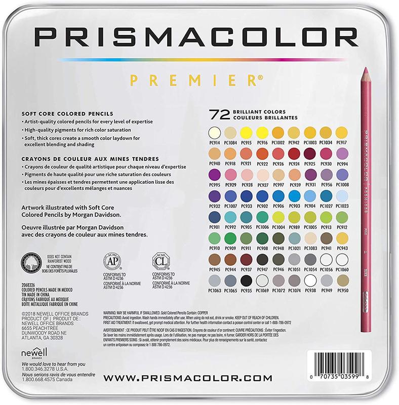Lápis de Cor Prismacolor Premier Kit 72 cores - Kit para Desenho